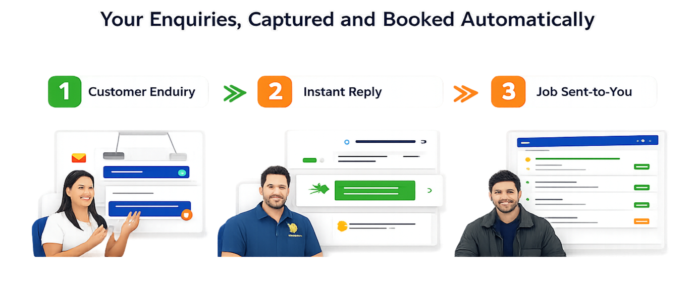 trade management solutions Many trades miss out on thousands every year because: • Calls come in while you’re on a job • You can’t reply instantly to Facebook or Instagram messages • Customers go to the next business when they don’t get a fast response • You’re too busy to manually
