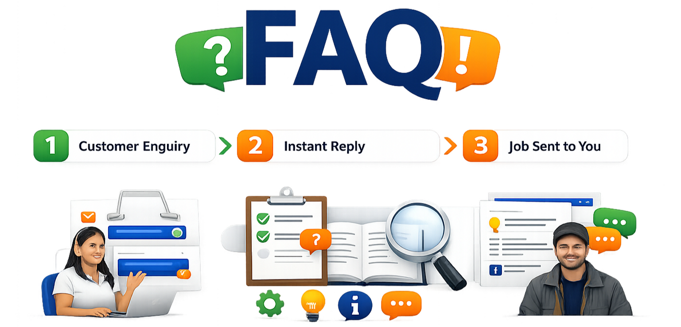 trade management solutions Many trades miss out on thousands every year because: • Calls come in while you’re on a job • You can’t reply instantly to Facebook or Instagram messages • Customers go to the next business when they don’t get a fast response • You’re too busy to manually